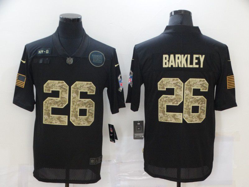 Men New York Giants #26 Barkley Black camo Lettering 2020 Nike NFL Jersey